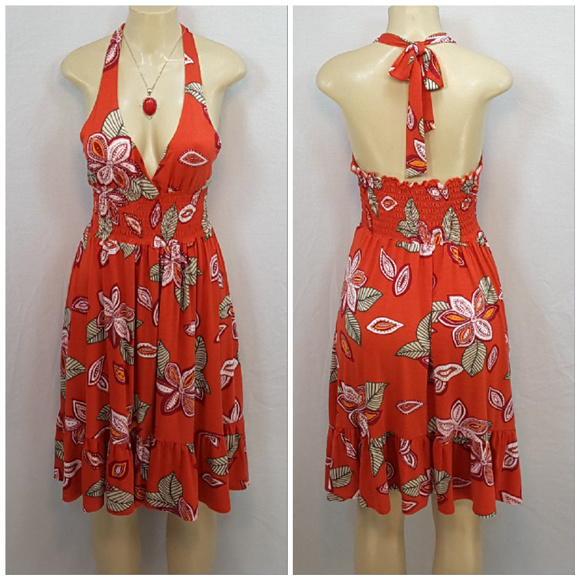 Max Rave Dresses & Skirts - MAX RAVE, Floral Halter Dress, size Large